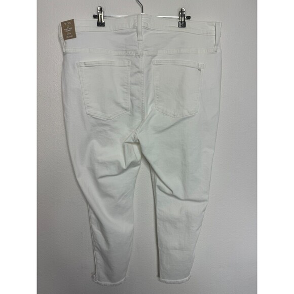 Madewell Sz 35 Petite 10" High-Rise Skinny Jeans Pure White Step-Hem Edition NWT - Picture 9 of 15